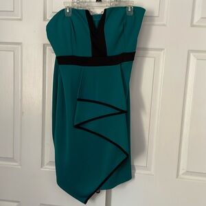 Strapless Teal Cocktail Dress